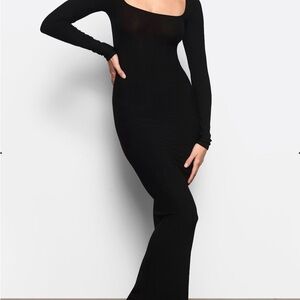 SKIMS Classic Black Long Sleeve Dress
